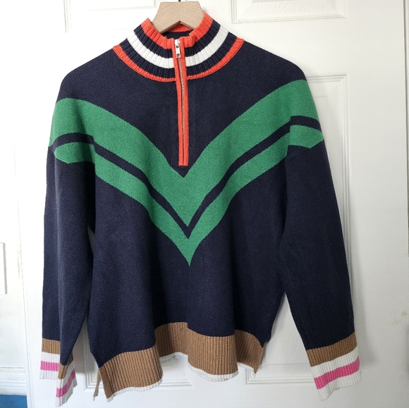 Maeve by Anthropologie Varsity Half-Zip Sweater – Medium - Picture 3 of 15